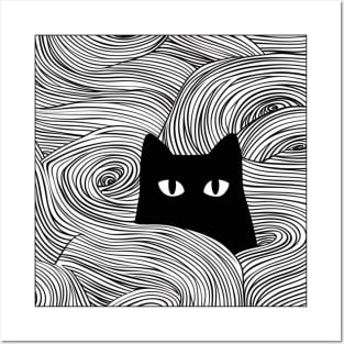 Abstract Cat Posters and Art